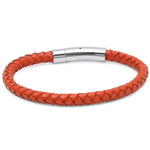 Orange Leather Bracelet